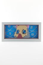 3D Inosuke Ahşap Katmanlı Anime Işık Kutusu – LED Dekor & Gece Lambası