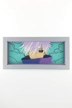 3D Gojo Ahşap Katmanlı Anime Işık Kutusu – LED Dekor & Gece Lambası