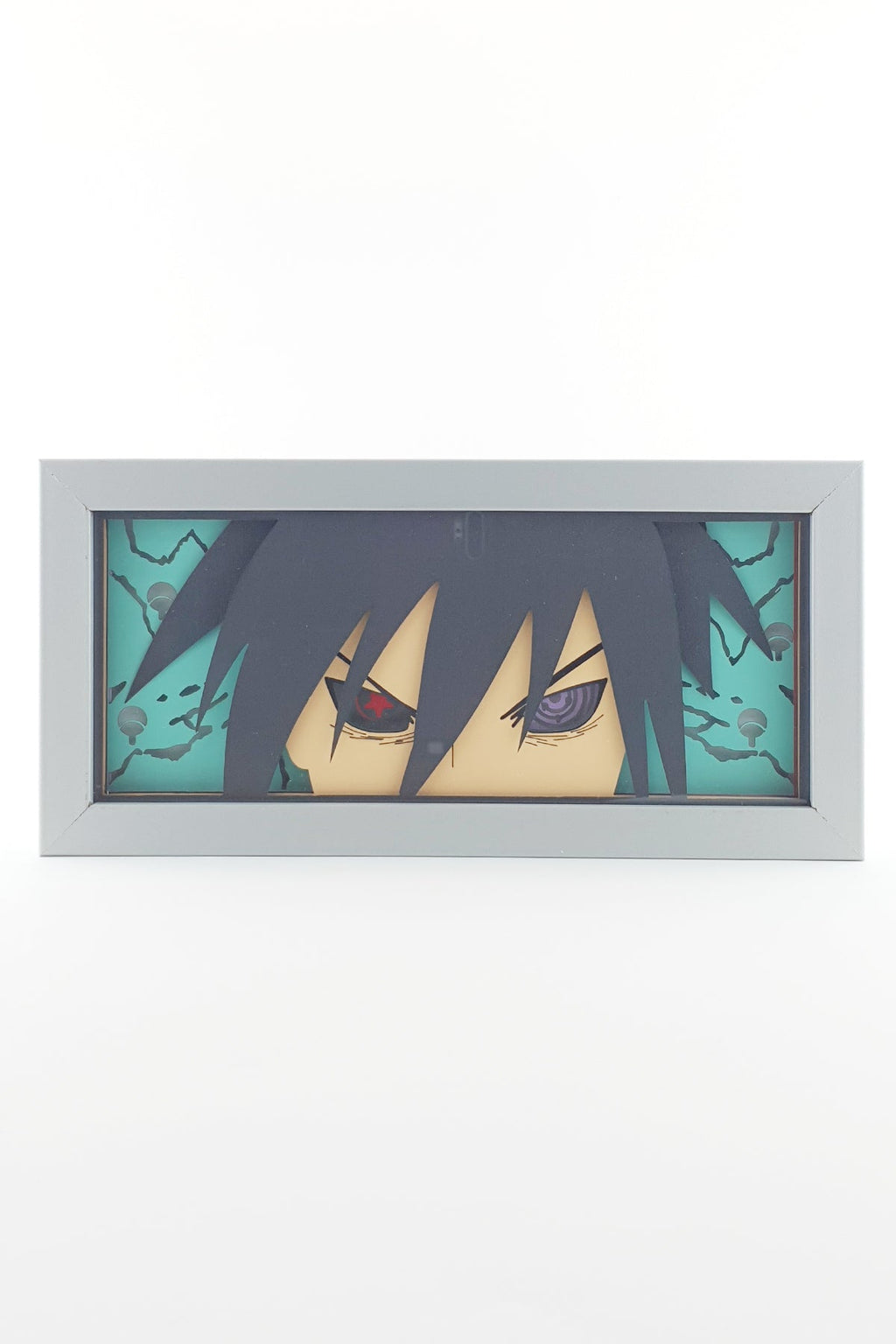 3D Sasuke Ahşap Katmanlı Anime Işık Kutusu – LED Dekor & Gece Lambası