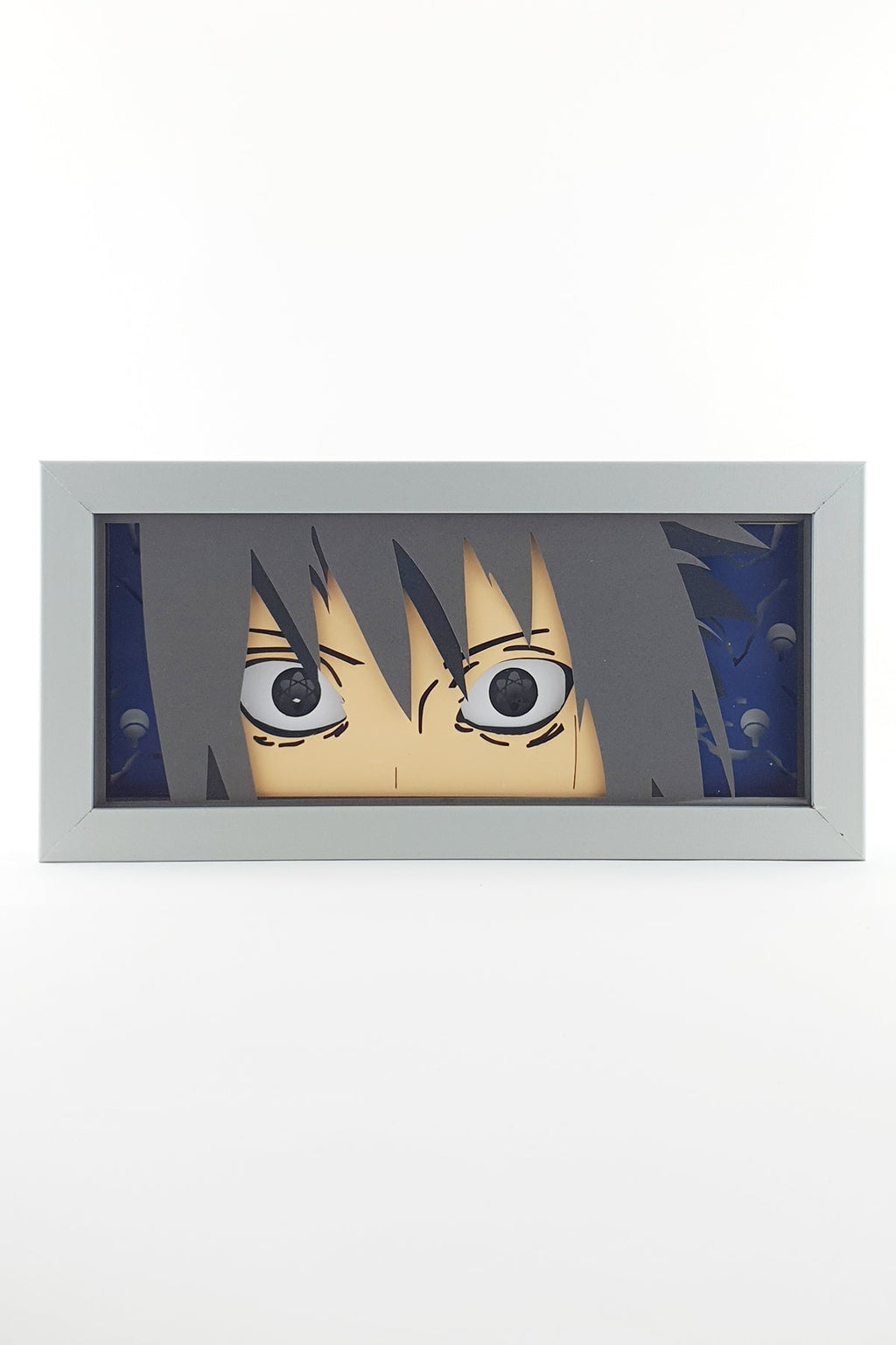 3D Sasuke Ahşap Katmanlı Anime Işık Kutusu – LED Dekor & Gece Lambası
