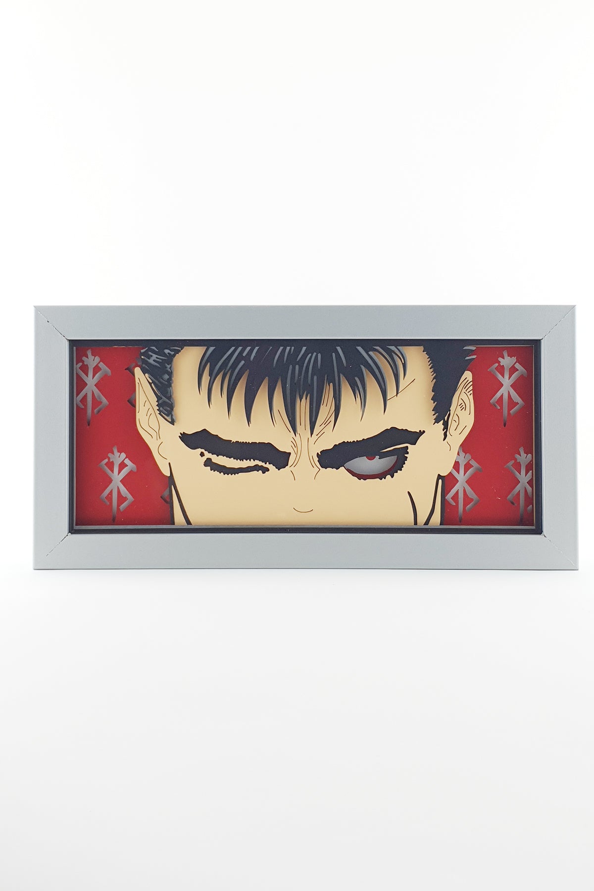 3D Guts Ahşap Katmanlı Anime Işık Kutusu – LED Dekor & Gece Lambası