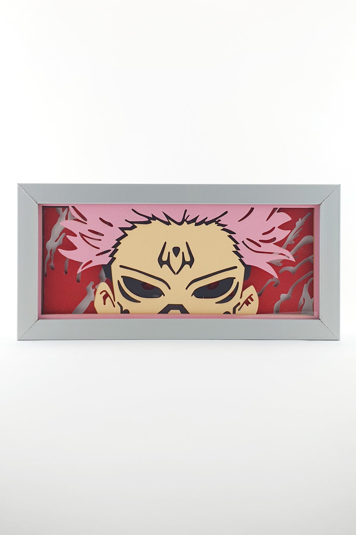 3D Jujutsu Kaisen Ahşap Katmanlı Anime Işık Kutusu – LED Dekor & Gece Lambası