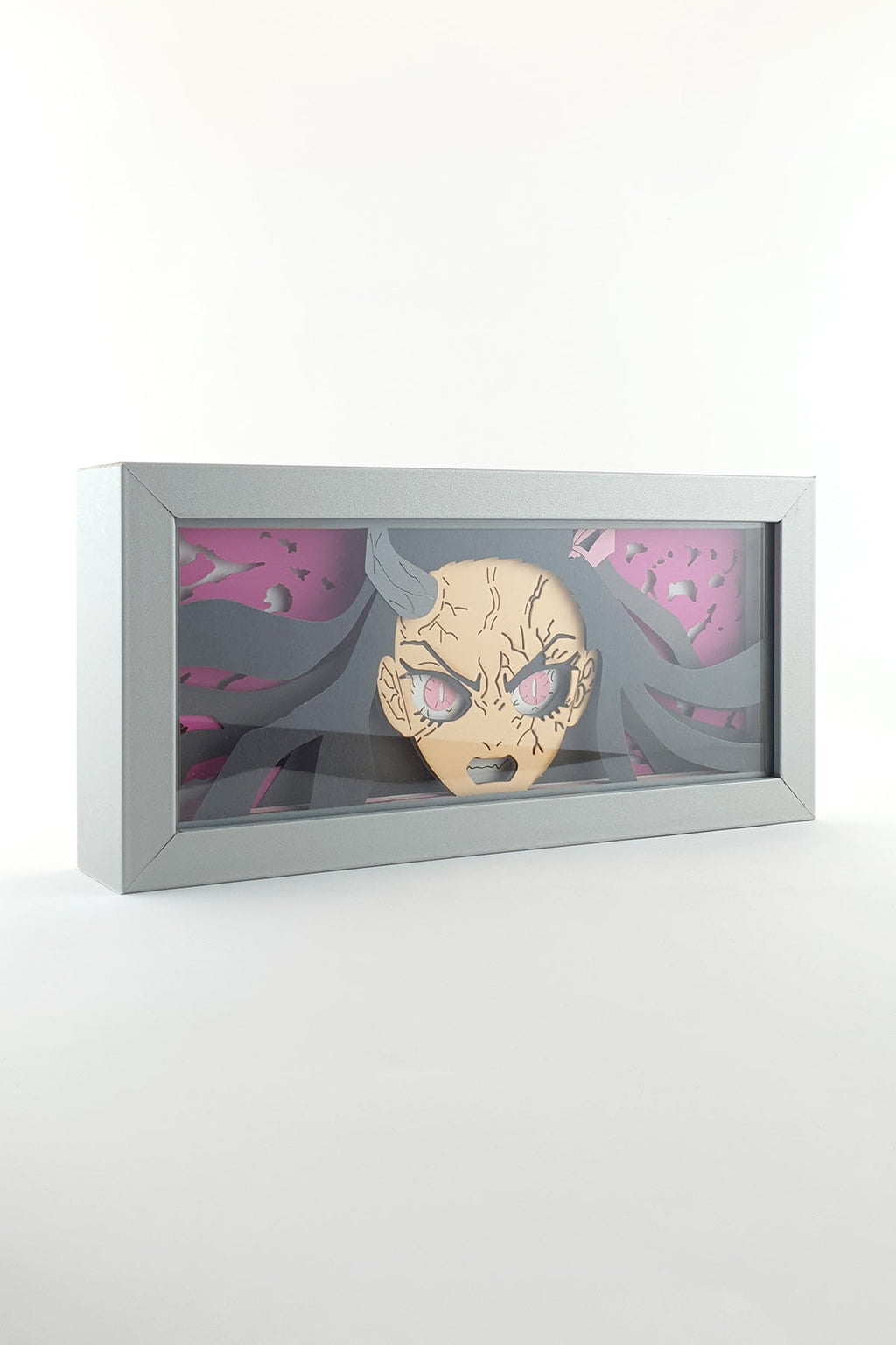 3D Nezuko Ahşap Katmanlı Anime Işık Kutusu – LED Dekor & Gece Lambası