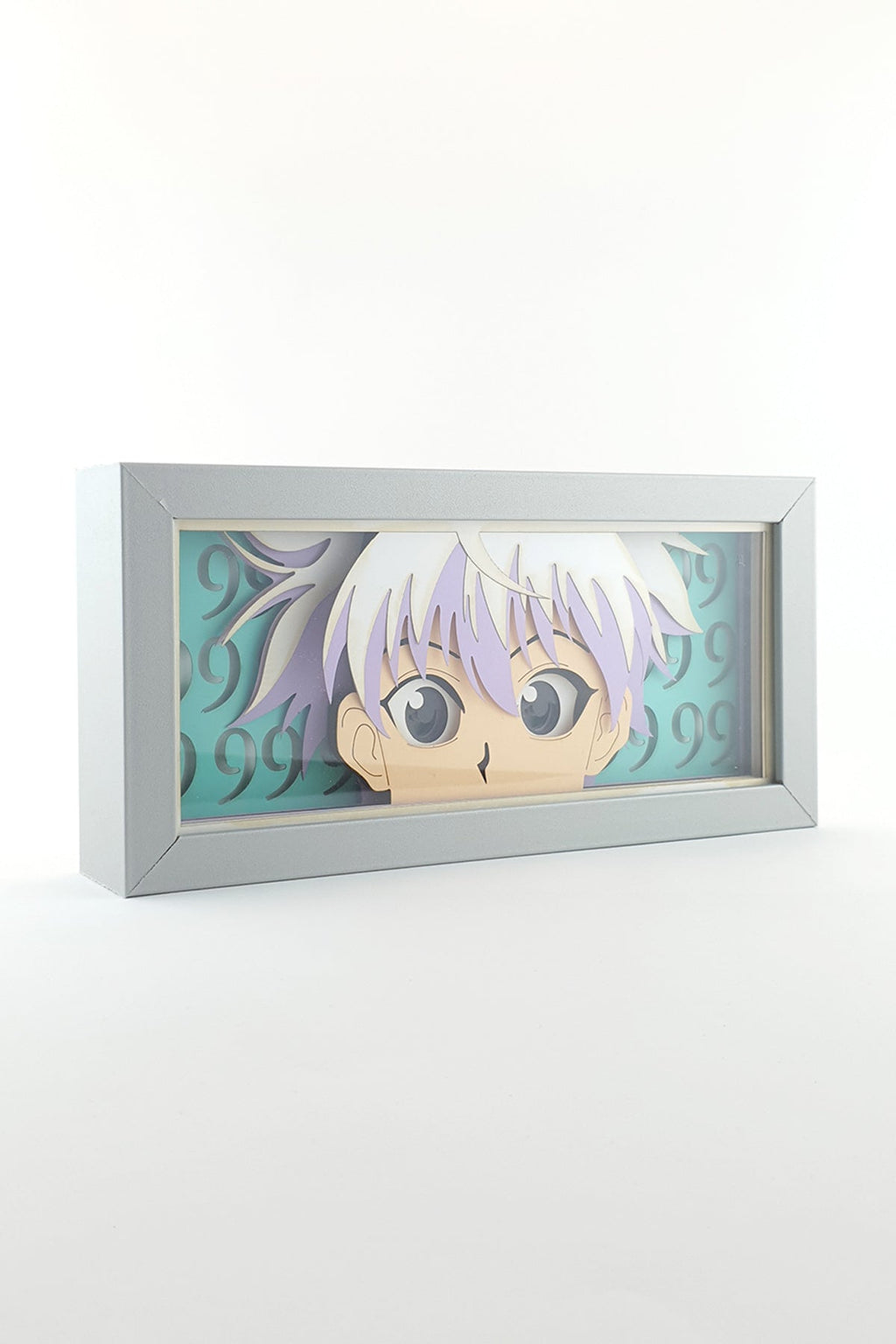 3D Killua Ahşap Katmanlı Anime Işık Kutusu – LED Dekor & Gece Lambası