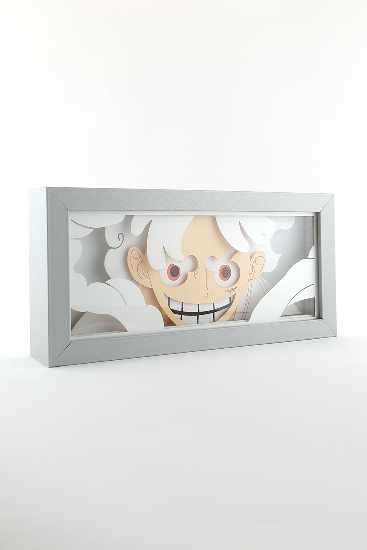 3D Luffy Ahşap Katmanlı Anime Işık Kutusu – LED Dekor & Gece Lambası