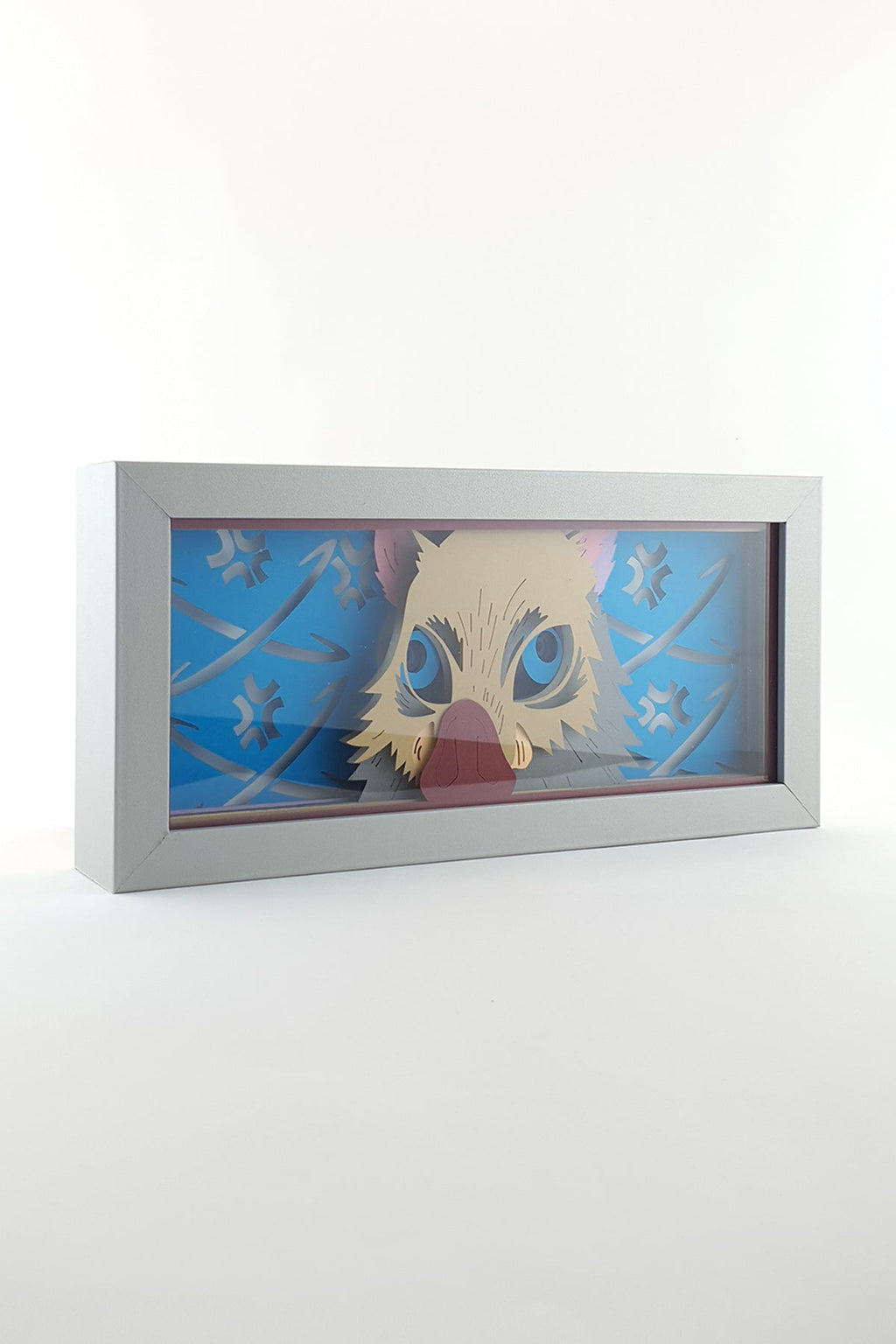 3D Inosuke Ahşap Katmanlı Anime Işık Kutusu – LED Dekor & Gece Lambası