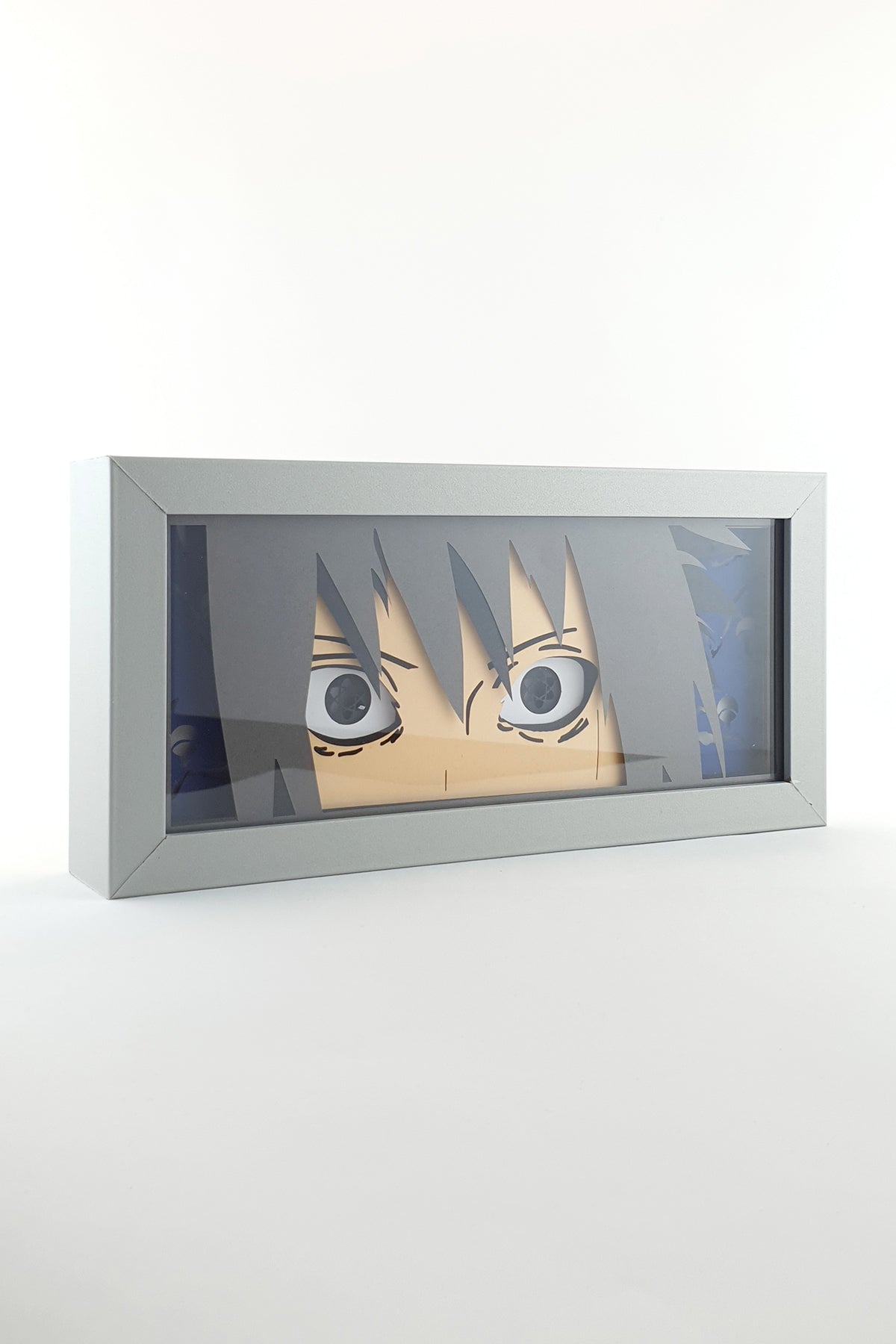 3D Sasuke Ahşap Katmanlı Anime Işık Kutusu – LED Dekor & Gece Lambası