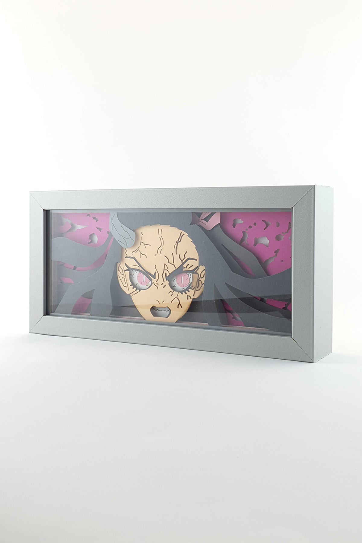 3D Nezuko Ahşap Katmanlı Anime Işık Kutusu – LED Dekor & Gece Lambası