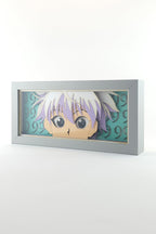 3D Killua Ahşap Katmanlı Anime Işık Kutusu – LED Dekor & Gece Lambası