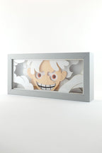 3D Luffy Ahşap Katmanlı Anime Işık Kutusu – LED Dekor & Gece Lambası