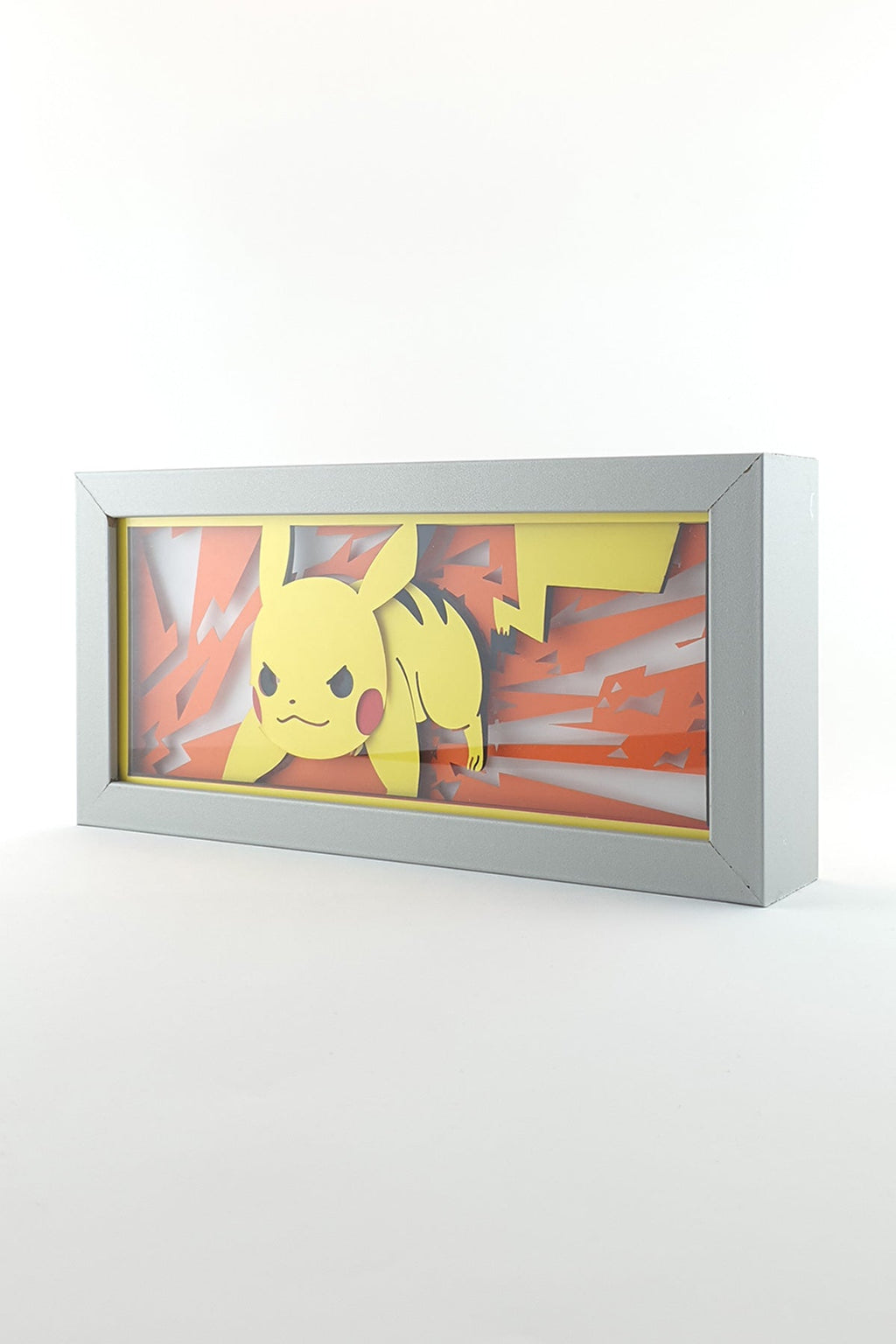 3D Pikachu Ahşap Katmanlı Anime Işık Kutusu – LED Dekor & Gece Lambası