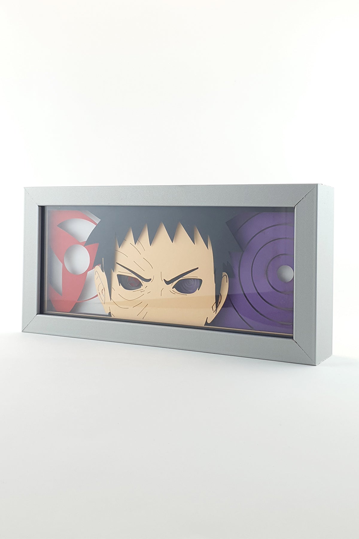 3D Obito Ahşap Katmanlı Anime Işık Kutusu – LED Dekor & Gece Lambası