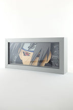 3D Young Itachi Ahşap Katmanlı Anime Işık Kutusu – LED Dekor & Gece Lambası