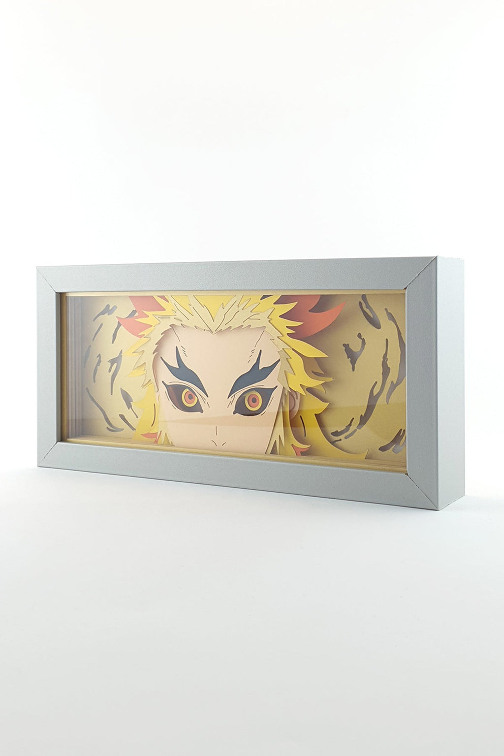 3D Rengoku Ahşap Katmanlı Anime Işık Kutusu – LED Dekor & Gece Lambası