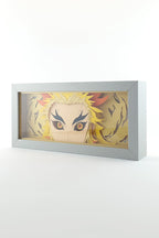 3D Rengoku Ahşap Katmanlı Anime Işık Kutusu – LED Dekor & Gece Lambası