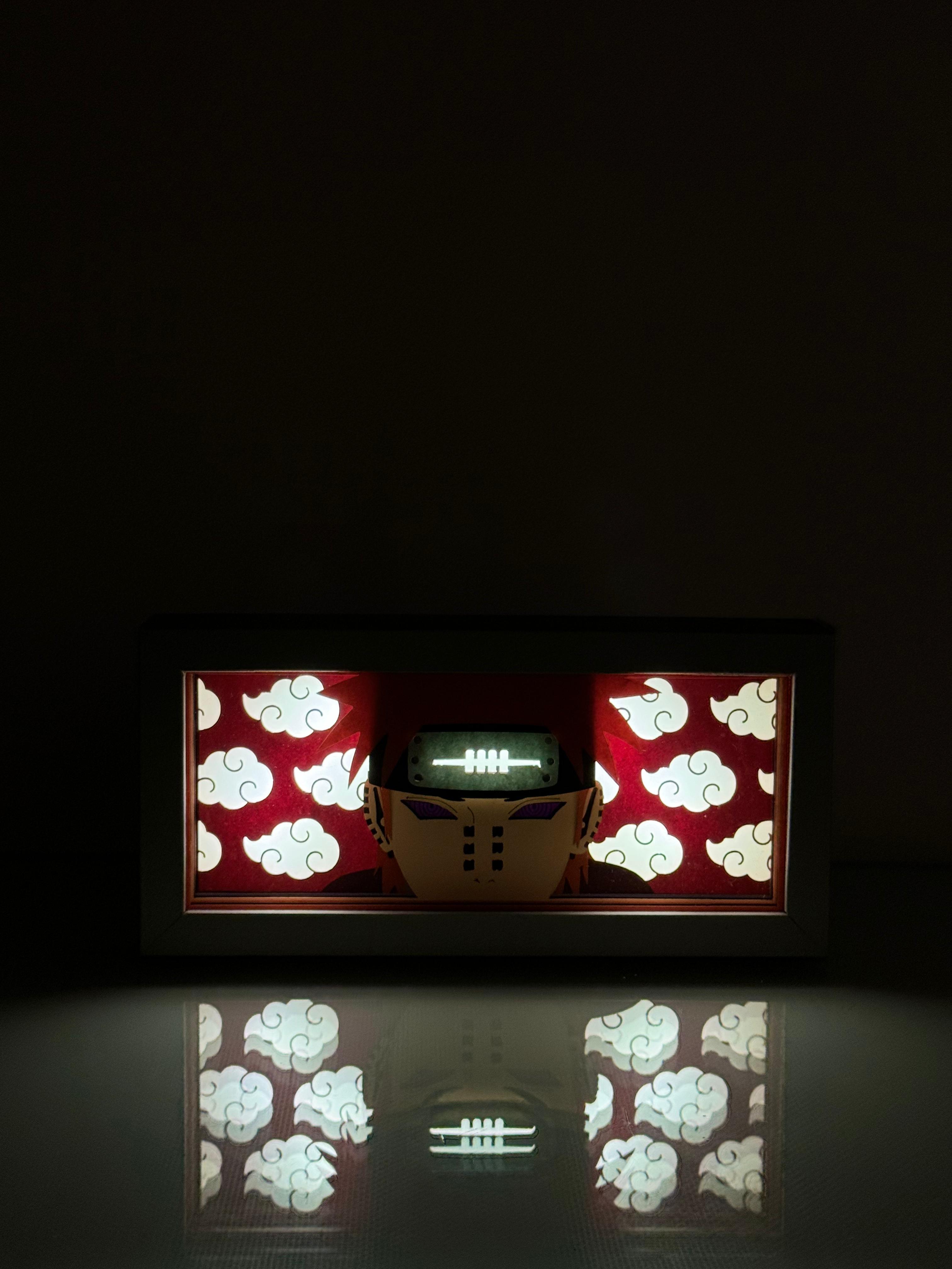 3D Pain Ahşap Katmanlı Anime Işık Kutusu – LED Dekor & Gece Lambası