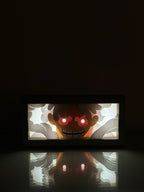 3D Luffy Ahşap Katmanlı Anime Işık Kutusu – LED Dekor & Gece Lambası